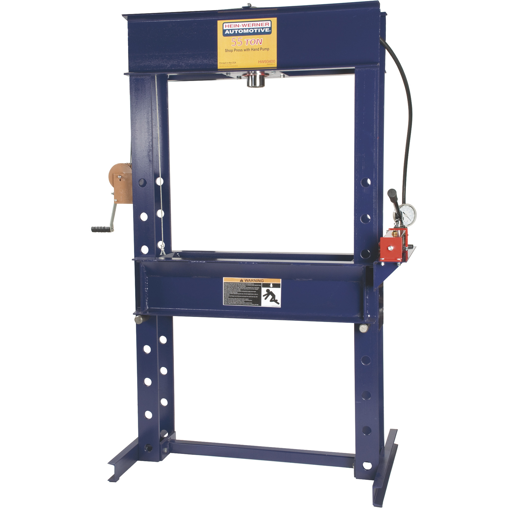 Hein-Werner 55-Ton Shop Press, Hand Pump, Model# HW93400